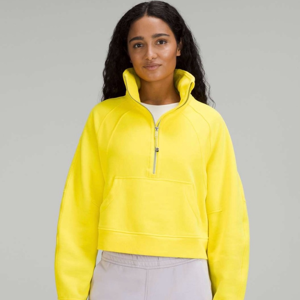 Lululemon Athletica Bright Yellow Half-Zip Hoodie- Sonic Yellow